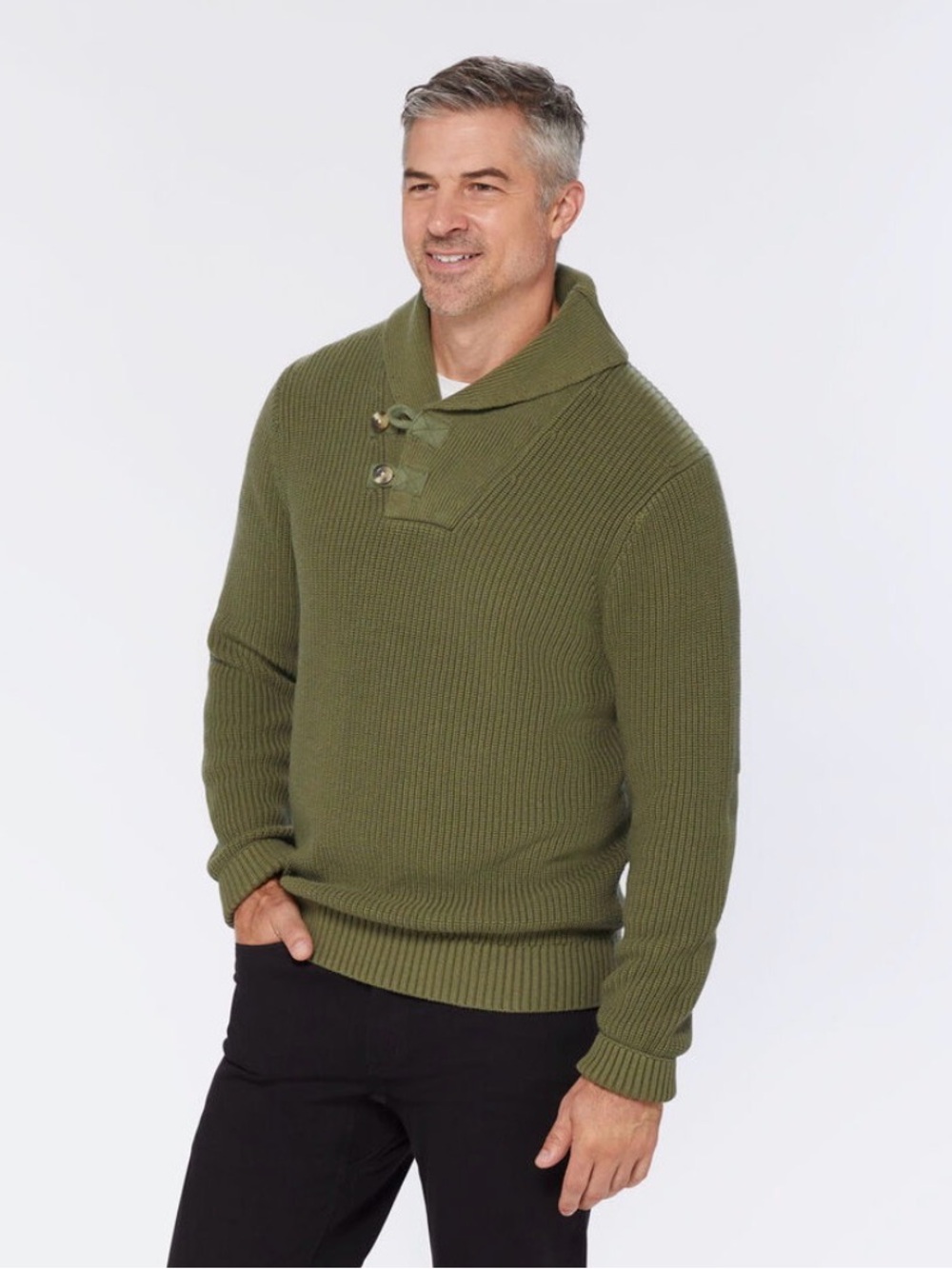Men’s Duluth Brigadier Shawl Collar Sweater size 3XLT Major Green